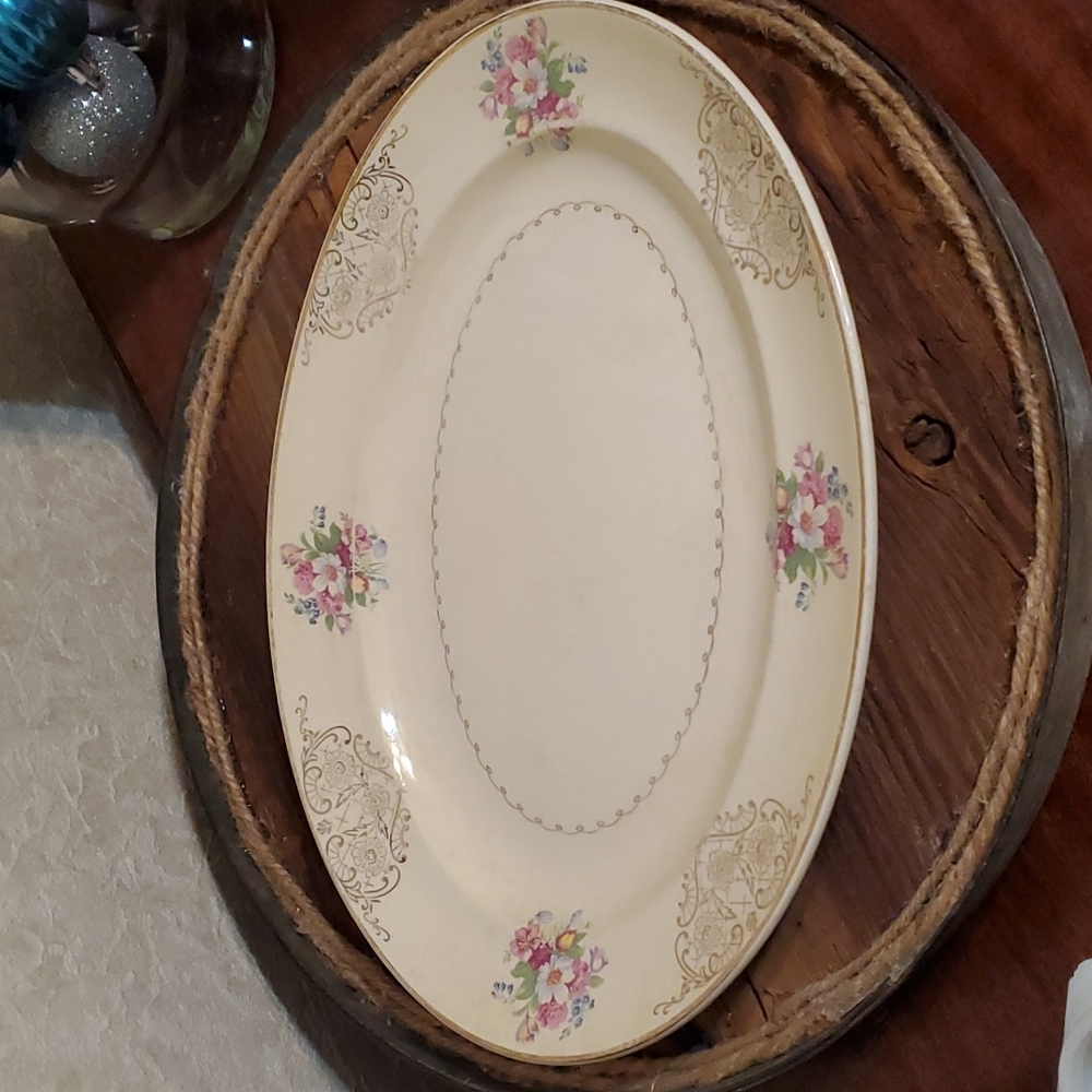 The Paden City Pottery Co. Oval Platter aprox 14" x 10 1/2". There is crazing.